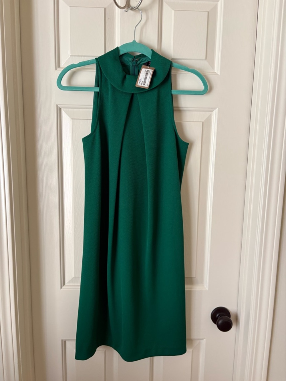 Trina Turk Sleeveless Emerald Green Pleated Front Midi Dress